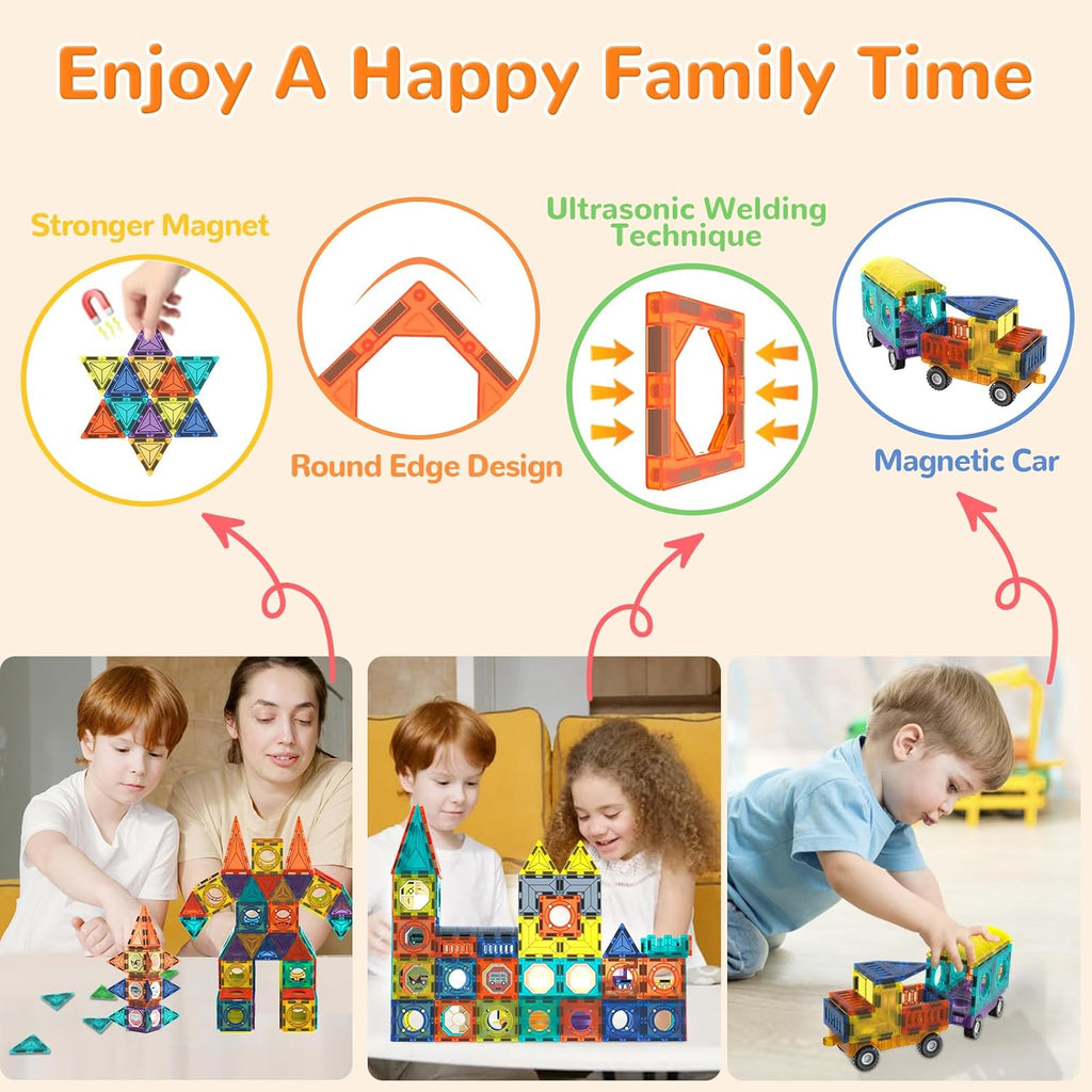 Transparent Magnetic Tiles Building Blocks