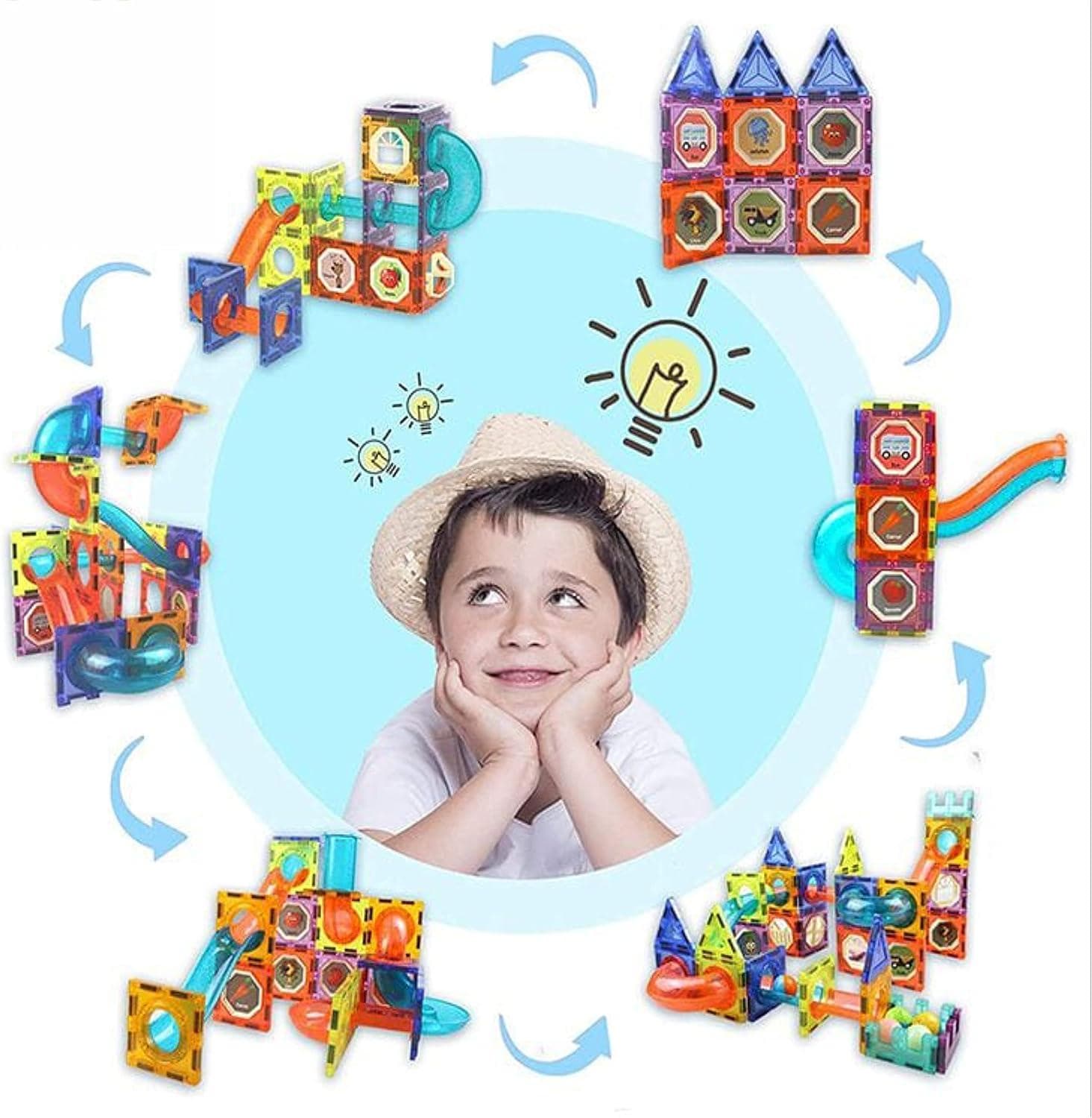 STEM Light Magnetic Blocks 49pcs Learning Toy For Kids - KidoKraze