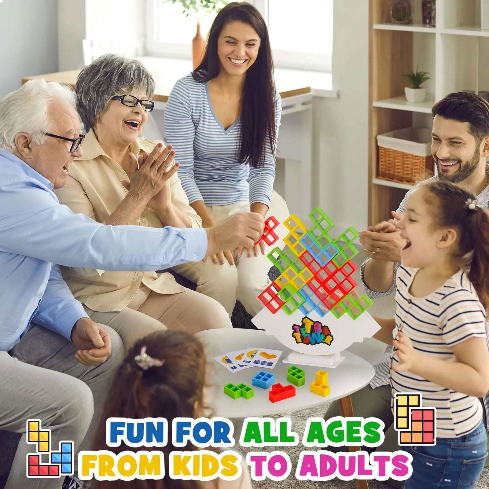 Tetra Tower Balance Stacking Building Blocks Game - KidoKraze