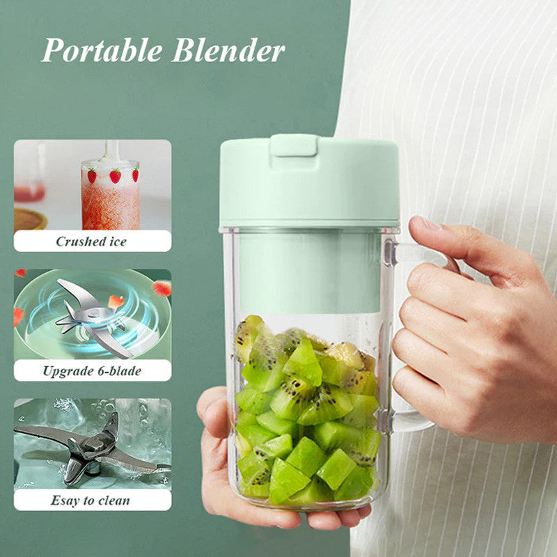 Portable Juicer Cup With Straw (500ml, 6 Blades)