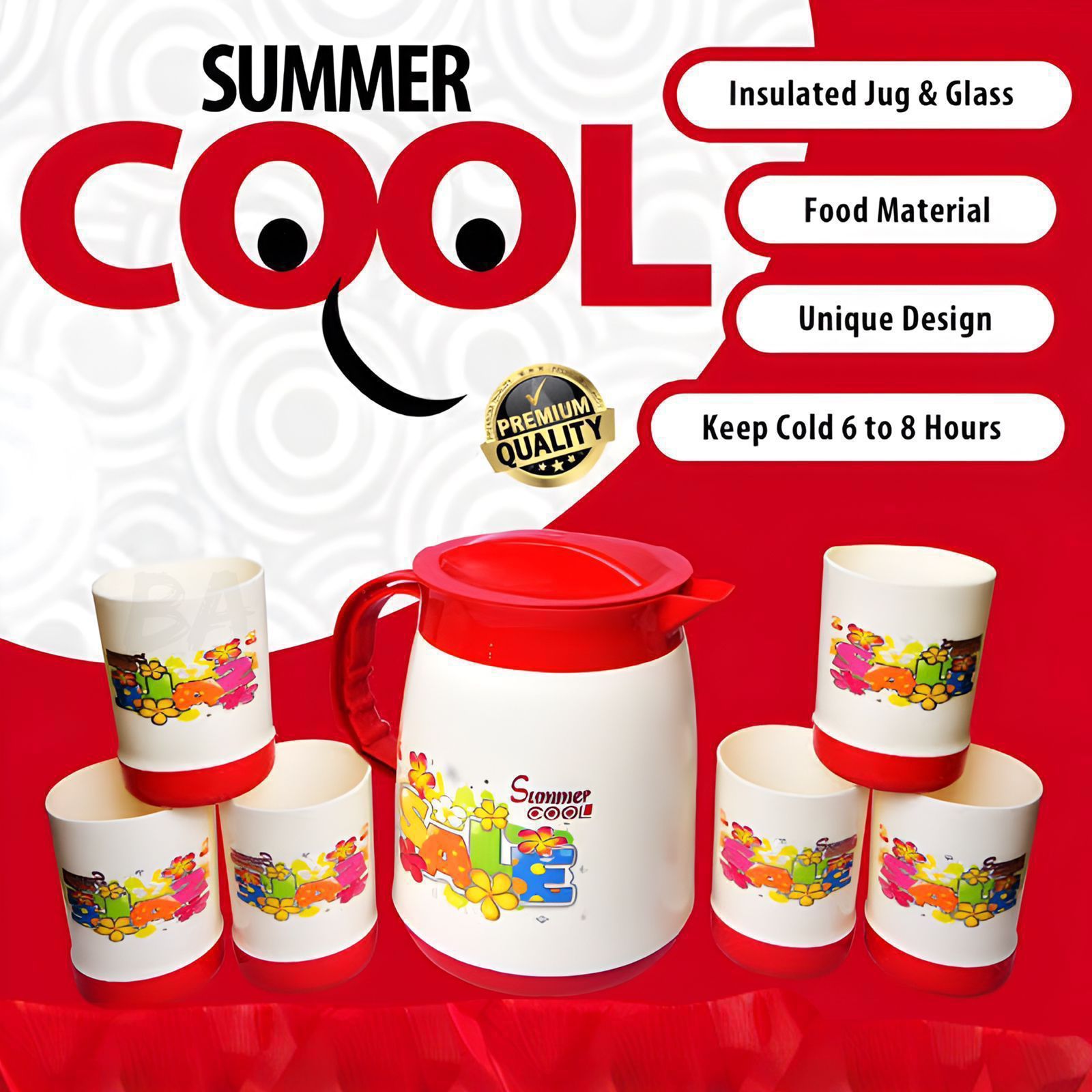 7pcs set - 6pcs Glasses and 1pcs Jug Set with Box Packing