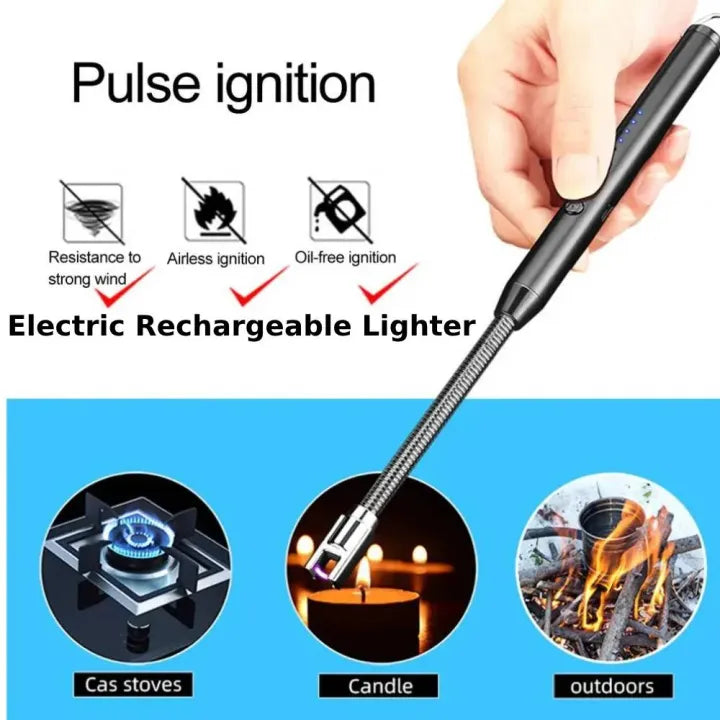 Rechargeable Elecrtric Kitchen Lighter - Stove Long Neck Arc 360Ãƒâ€šÃ‚Â° Flexible Lighter - Upgraded USB Electric Lighter not needed Gas - Orignal Best Quality Flameless Lighter for Stove / Candles / Grill / BBQ / Camping (Multicolour)