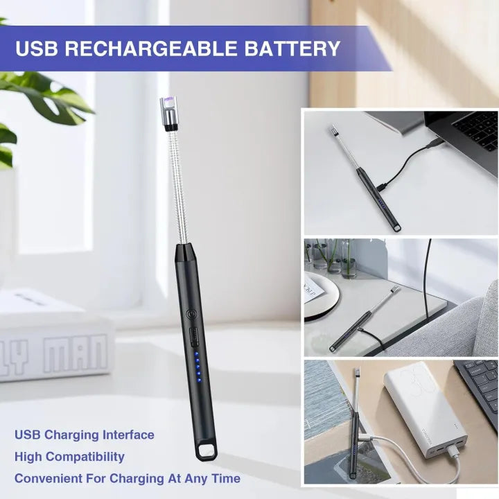 Rechargeable Elecrtric Kitchen Lighter - Stove Long Neck Arc 360Ãƒâ€šÃ‚Â° Flexible Lighter - Upgraded USB Electric Lighter not needed Gas - Orignal Best Quality Flameless Lighter for Stove / Candles / Grill / BBQ / Camping (Multicolour)