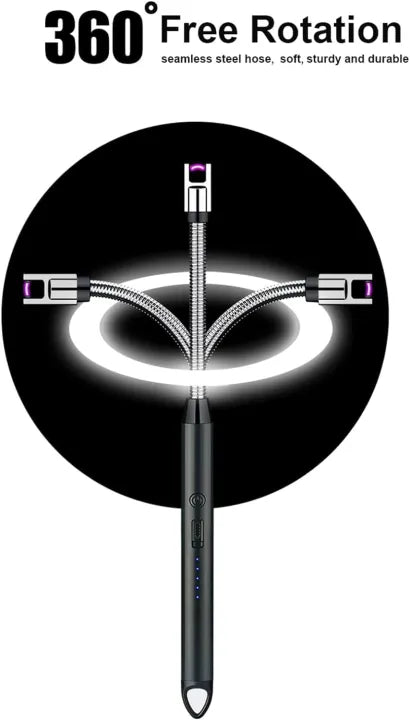 Rechargeable Elecrtric Kitchen Lighter - Stove Long Neck Arc 360Ãƒâ€šÃ‚Â° Flexible Lighter - Upgraded USB Electric Lighter not needed Gas - Orignal Best Quality Flameless Lighter for Stove / Candles / Grill / BBQ / Camping (Multicolour)