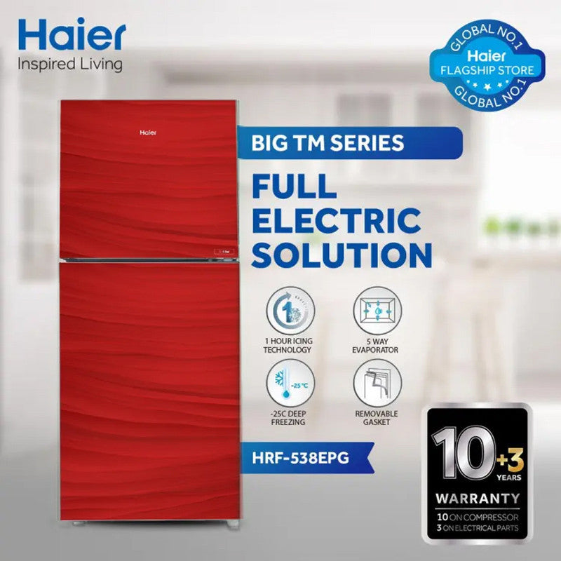Haier HRF-538 EPR/EPCG-E-Star Refrigerator 19 Cubic Feet With Official Warranty