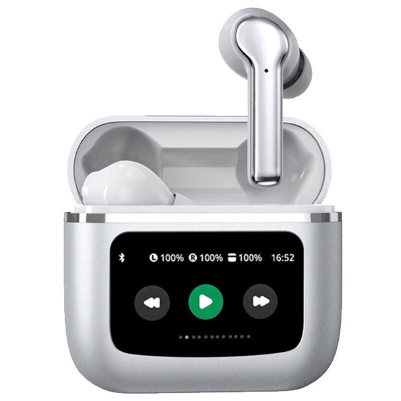 T68 Pro Small Screen Display New Wireless Earbuds wireless earbuds official image on BazaarYaar Pakistan