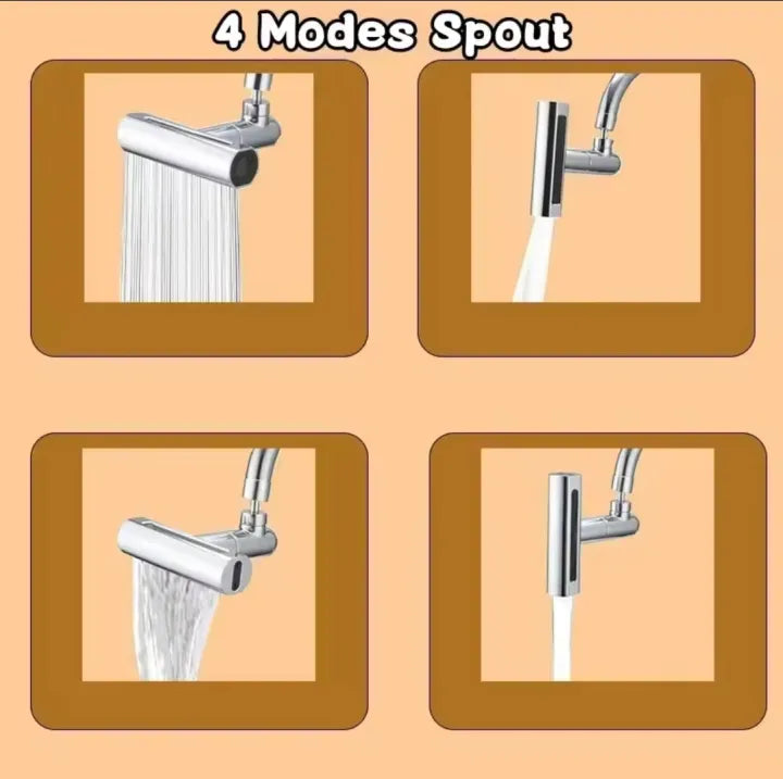 New 4 Modes Waterfall Kitchen Faucet Universal 720Ãƒâ€šÃ‚Â° Swivel Spout Sprayer Bathroom Basin Water Tap Extender Rainfall Sink Mixer