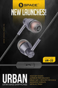 Urban UR-22 Extra Bass Earphones official image on BazaarYaar Pakistan