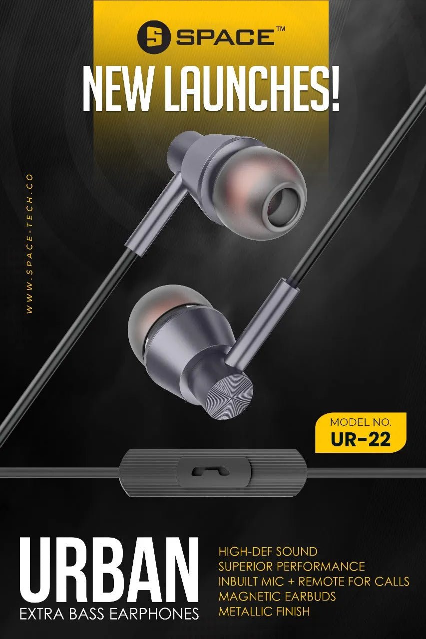 Urban UR-22 Extra Bass Earphones official image on BazaarYaar Pakistan