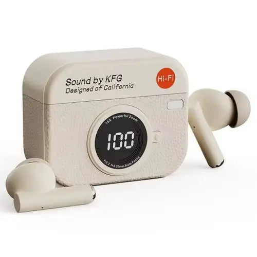 X73 Retro Camera Leather Grain Design Wireless Earbuds