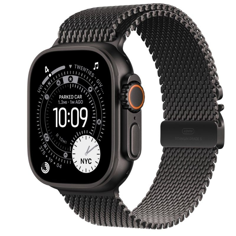 Apple Watch Ultra 3 49mm Black Titanium Milanese Loop