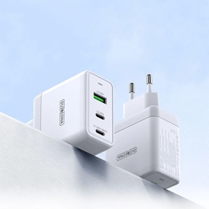 65W Gan 3-Port Wall Fast Charger - T9 – White