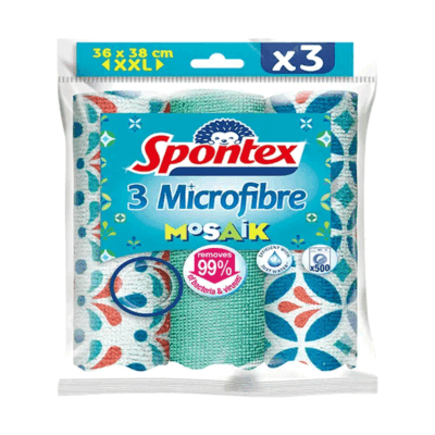 Spontex 3 Microfibre Mosaik Xl