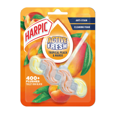 Harpic Active Fresh Tropical Peach & Mango Toilet Rim Block 35g