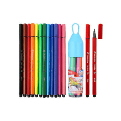 Deli Felt Pen Colors 12s C10506