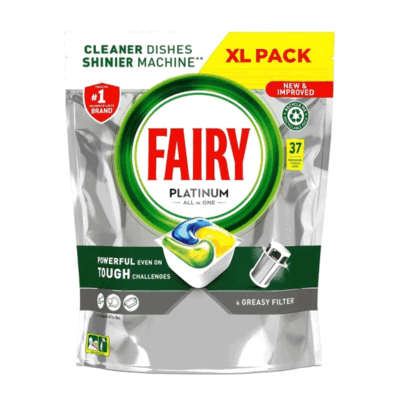 Fairy Platinum All In One Dishwasher Capsules Lemon 37s
