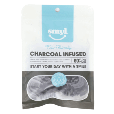 Smyl Charcoal Infused Floss Picks 60s