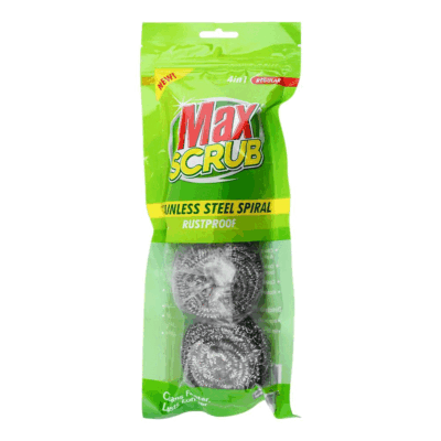 Max Scrub Stainless Steel Spiral RustProof Regular 4in1