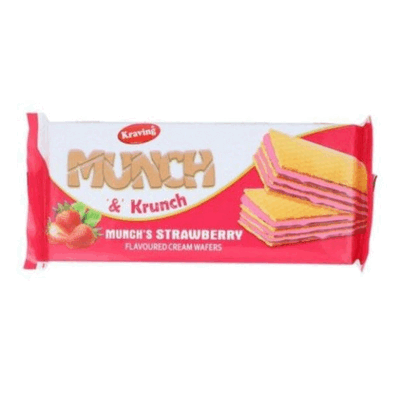 Kraving Munch & Krunch Munch's Strawberry Flavoured Cream Wafers 75g